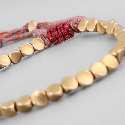 Handmade Braided Cotton Copper Bracelate