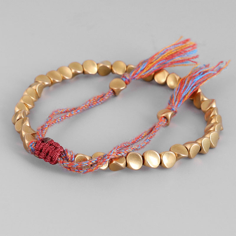 Handmade Braided Cotton Copper Bracelate