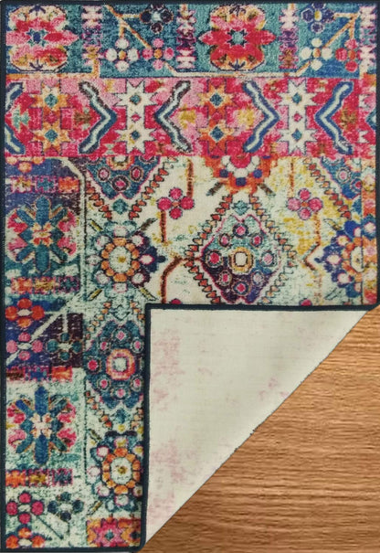 Multi Printed Vintage Persian Carpet Rug