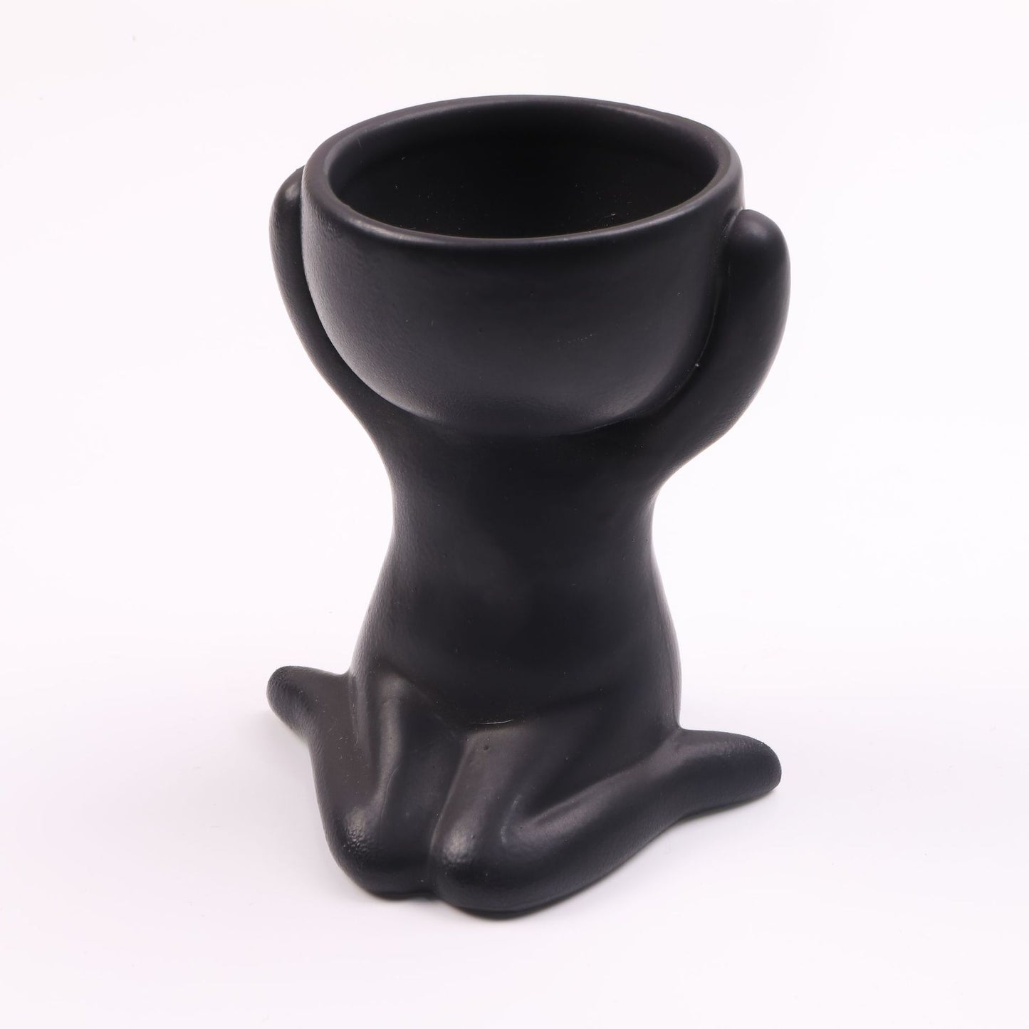 Humanoid ceramic flower pot