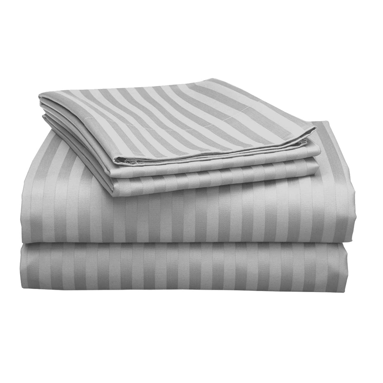 king size cotton strip white bedsheet