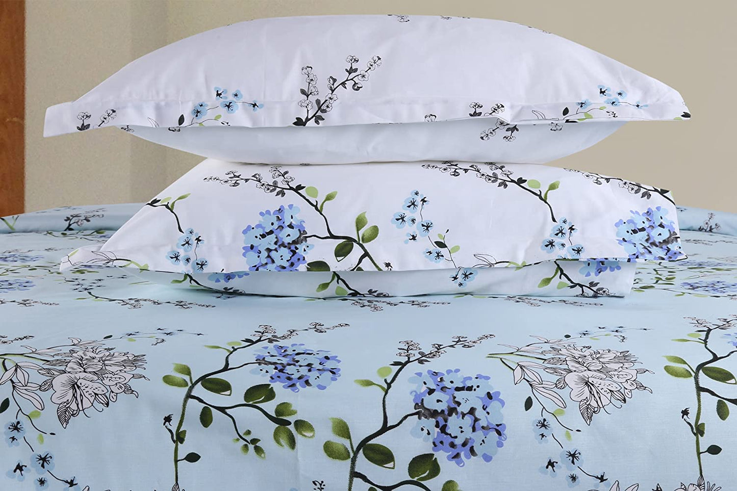Cotton Floral Double Bedsheet with 2 Pillow Covers