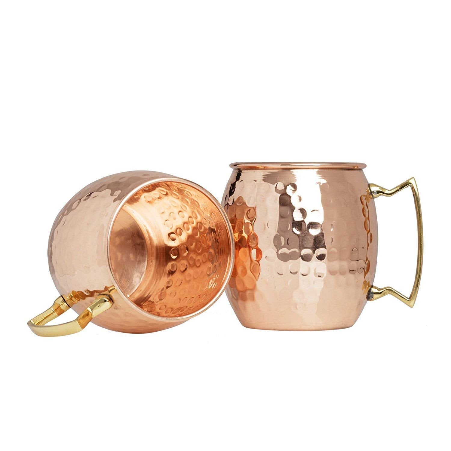 Set of two Pure hammered copper mule mug