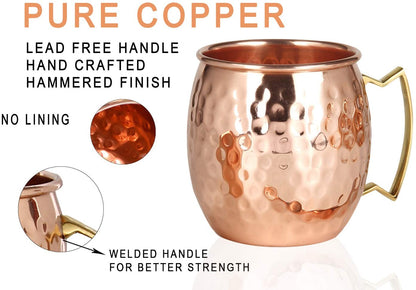 Pure hammered copper mule mug