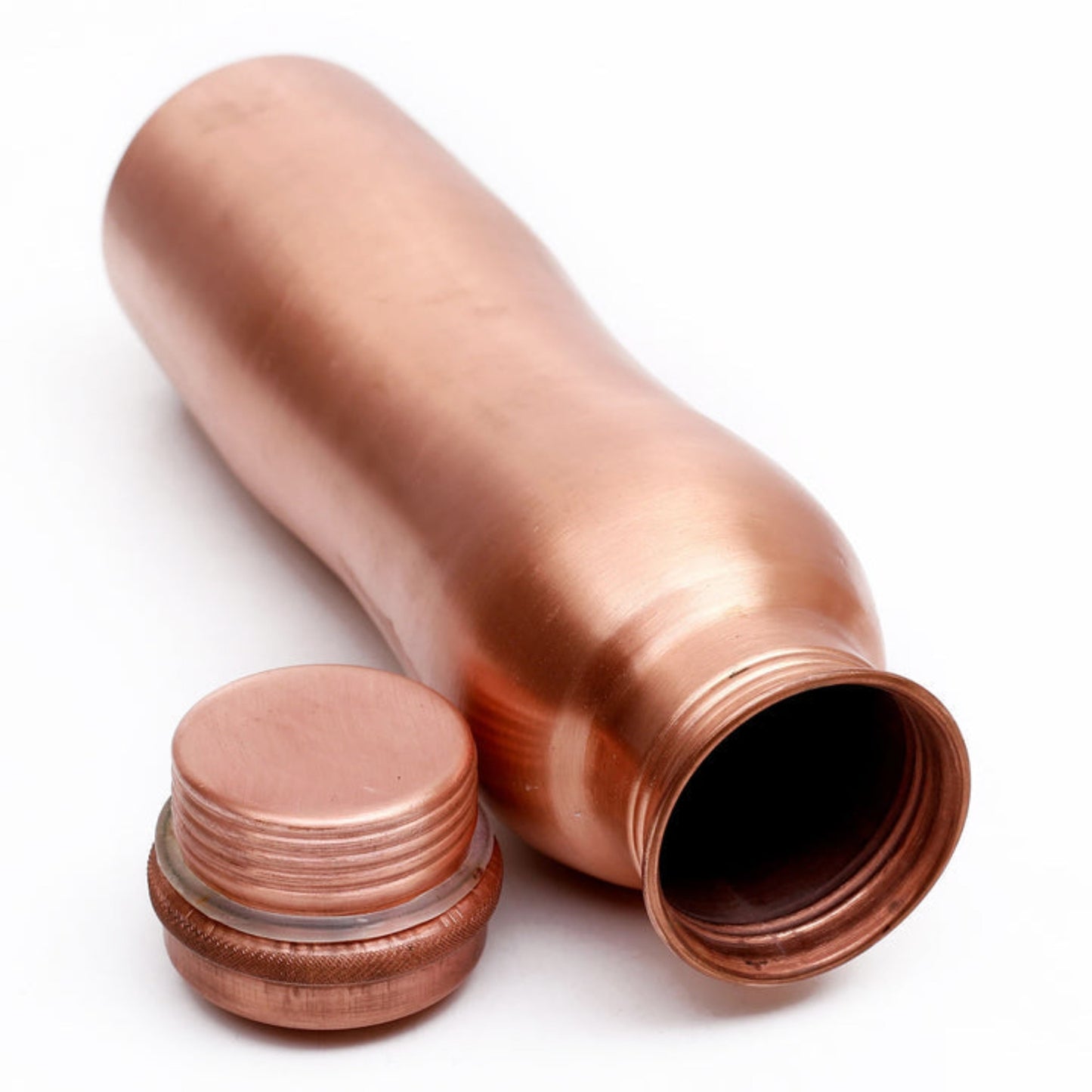 Curved copper water bottle