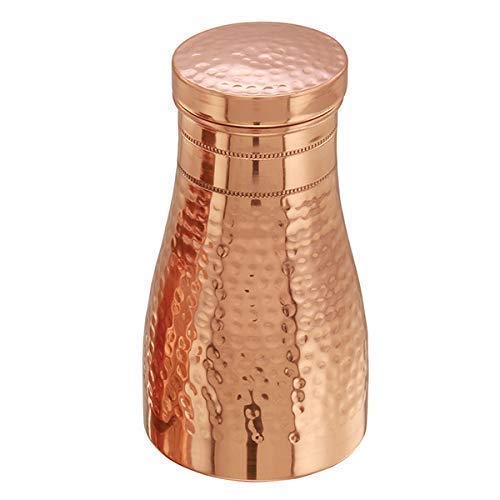 Hammered copper water carafe