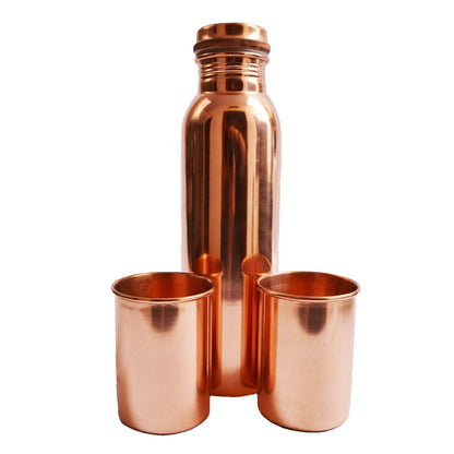 Pure copper water bottle 1 liter with tumbler