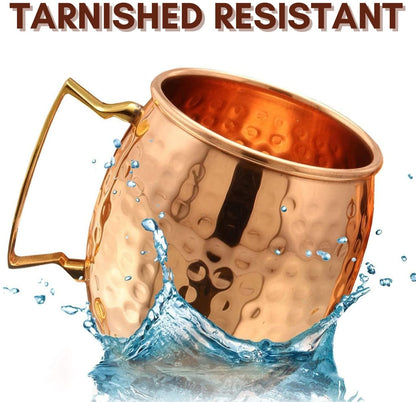 tarnish resistant Pure hammered copper mule mug