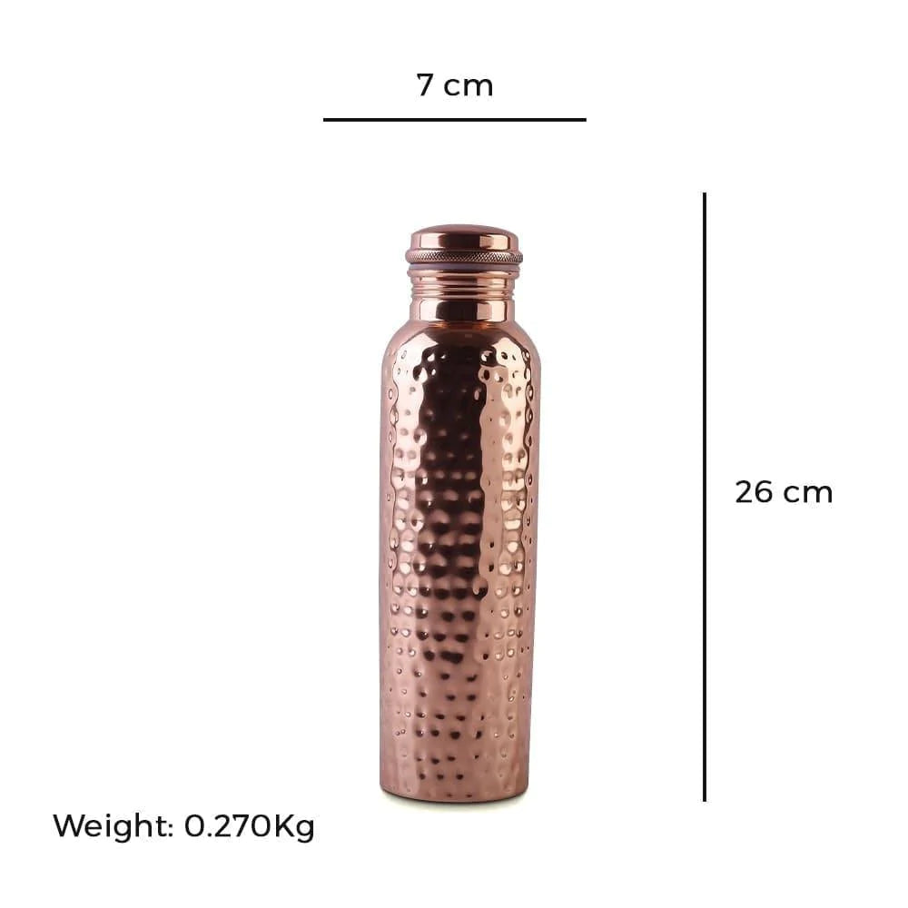 Size of hammered copper bottle 1 liter